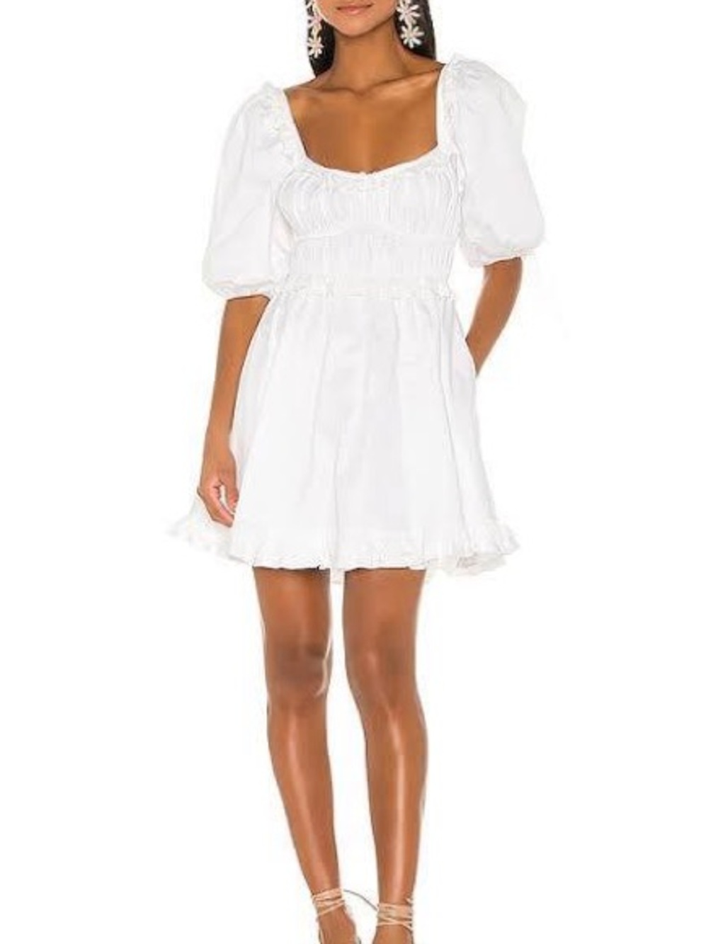For Love & Lemons White Jackson Mini Dress